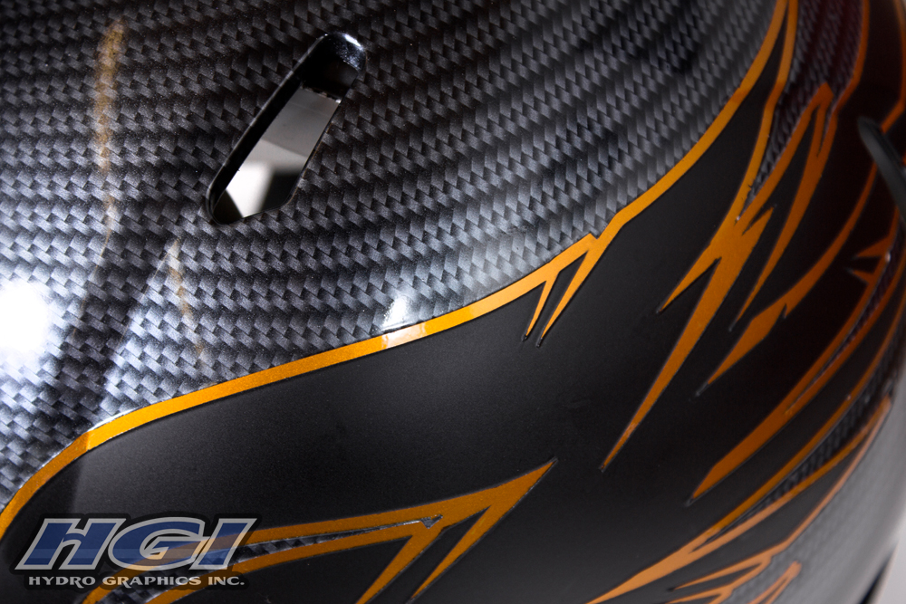 The Wichita Falls Nighthawks all new CarbonHawk HydroSkin® helmet finished by HGI.